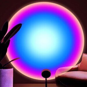 Sunset Projection USB LED Rainbow Rotation Mood Modern Table Night Light
